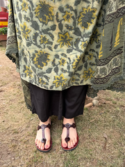 Leaf Green Bagru Full Suit Set Pants by MySanskritam