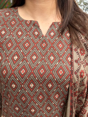 Brown Buti Full Suit Set by close up MySanskritam