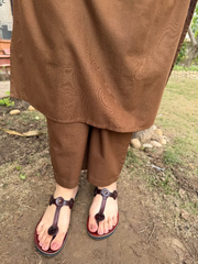 Brown Pintucks Co-ord Set Pants by MySanskritam