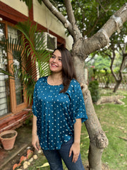 peacock Bandhini Modal silk free flow top