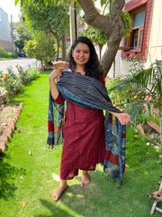 Maroon buti south cotton full suit set