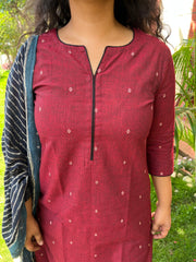 Maroon buti south cotton full suit set