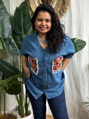 Denim Boho patchwork shirt