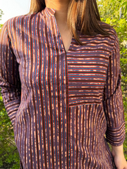 Wine lines Co-ord Set close up by Sanskritam