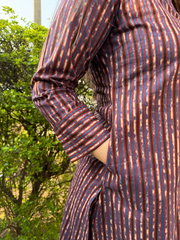 Wine lines Co-ord Set pocket by Sanskritam