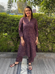 Wine lines Co-ord Set by Sanskritam