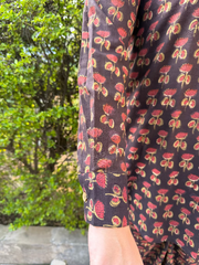 Black Buta Handblock Co-ord Set sleeve detail by MySanskritam