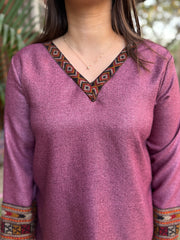 Dark Pink kullu border kurti