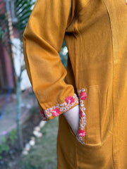 Mustard embroidered Phiran (Loose fitting)