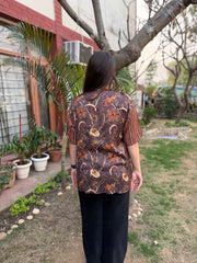 Brown floral digital printed Shirt