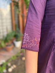 Purple embroidered Full suit set
