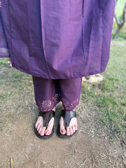 Purple embroidered Full suit set