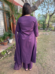 Purple embroidered Full suit set