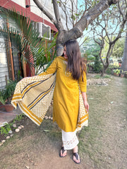 Mustard embroidered Suit set