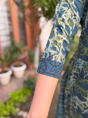 Indigo Mulmul full suit set with designer duppata