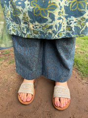 Indigo Mulmul full suit set with designer duppata