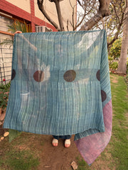 Indigo Mulmul full suit set with designer duppata
