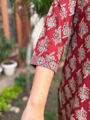 Maroon Flower bunch kurta