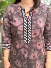 Dusty Brown Floral kurta