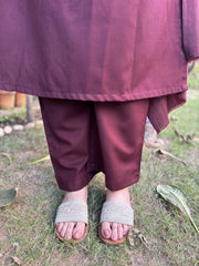 Dark brown Woollen full suit set
