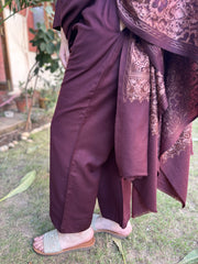Dark brown Woollen full suit set