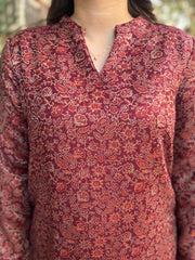 Maroon ambi woollen kurta