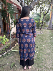 Indigo flower tassel kurta