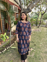 Indigo flower tassel kurta