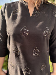 Black full embroidered Long kurta
