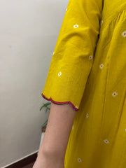 Nimbu peela south cotton Aline kurta