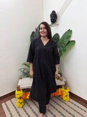 Black buti south cotton Aline kurta