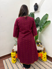 Maroon buti south cotton Aline kurta