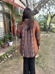 Digital print muslin silk shirt