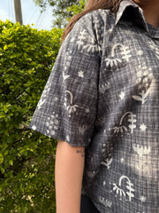 Grey floral Printed Cotton Top