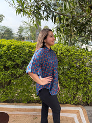 Indigo Floral Printed Top