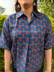 Indigo Floral Printed Top