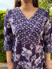 Purple berry bloom kurta