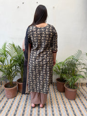 Black jaal suit set with designer duppata