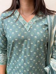 Sea green buta full suit set