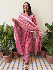 Pink floral suit set