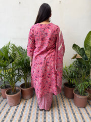 Pink floral suit set