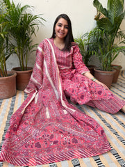 Pink floral suit set
