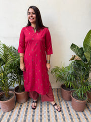 Red Chhoti buti Coord set