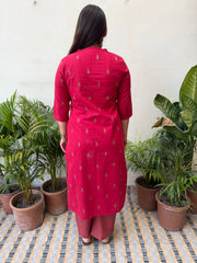 Red Chhoti buti Coord set