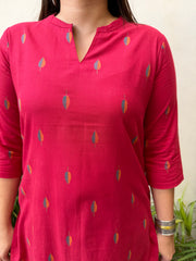 Red Chhoti buti Coord set