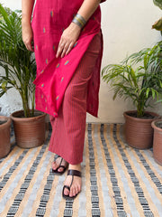 Red Chhoti buti Coord set