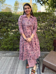 Lavender Floral Aline Coord Set by MySanskritam