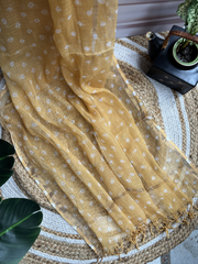 Lemon green floral Unstitched Suit set