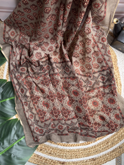 Brown Buti Unstitched Suit set