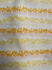 White Yellow buti Unstitched Suit set